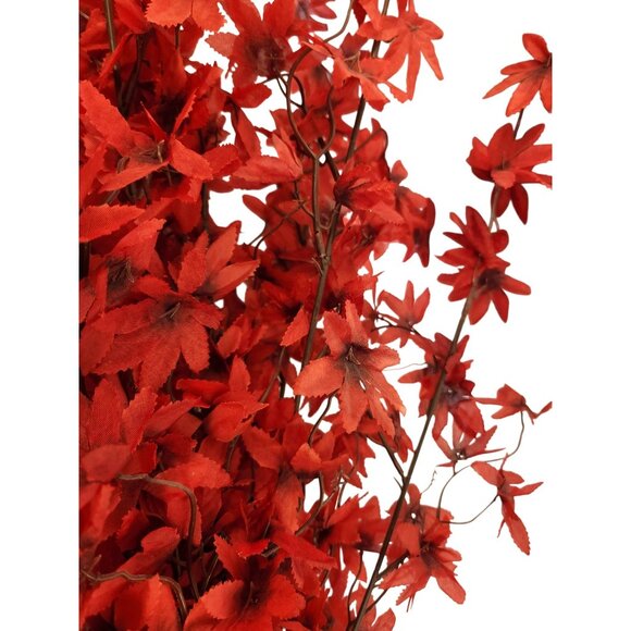 Artificial Red Maple Leaf Stems Fall Filler Floral Decor - Set Of 3 - Picture 9 of 14